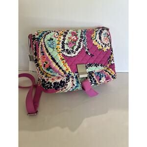 NWT Vera Bradley Carson Crossbody Bag Wildflower Paisley Flap Purse Floral